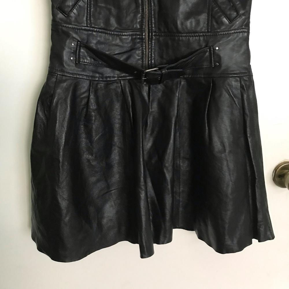 Artelier by Nicole Miller black leather moto dress - Picture 3 of 8
